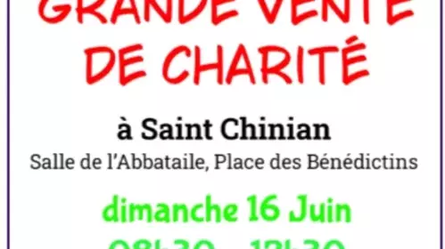 Dimanche 16 juin : Vente de charité du WIC 