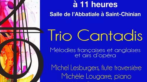 Concert dimanche 16  février à 11h à l'Abbatiale :  Trio Cantadis